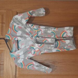 Carter's Gray Robe with Rainbow and Unicorn Design